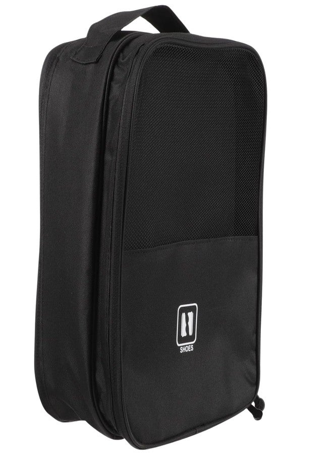 Giffy Travel Shoe Bag 3 in 1 Shoe Organizer Space Saving Storage Organizer Bags Tote Pouch with Zipper Standard Waterproof Portable Shoe Holder Polyester Bag for Men Women (Black) - Image 1